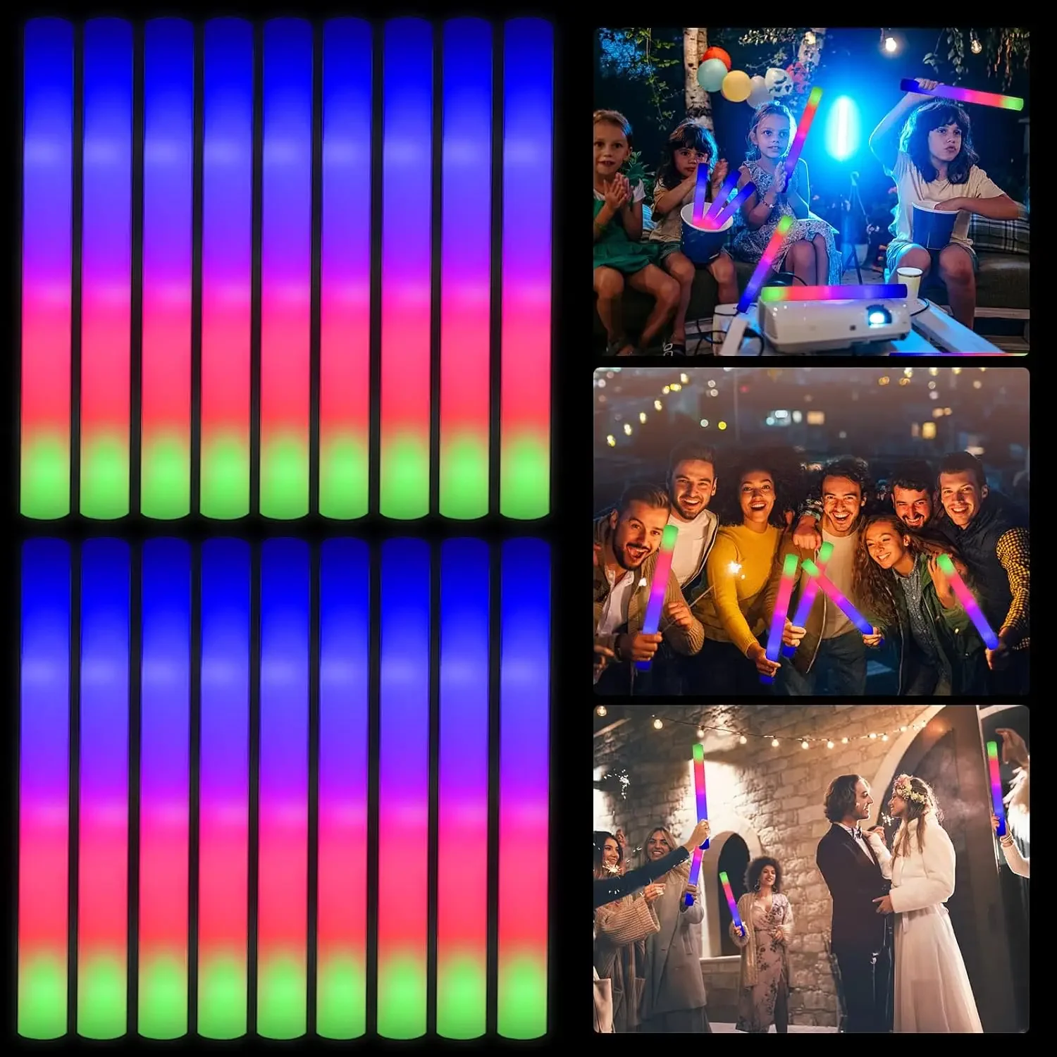 Flashing Led Foam Sticks Party - 2Z-50 قطعة من عصي الإضاءة الرغوية