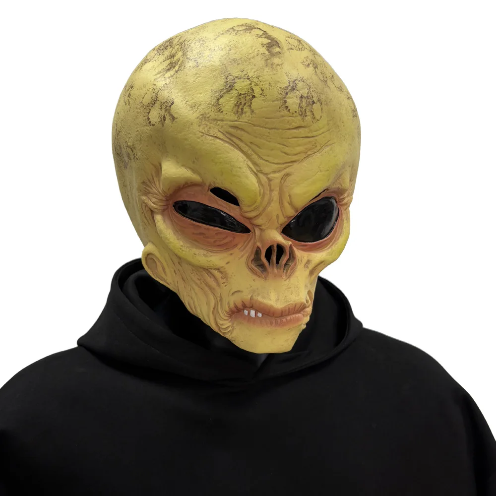 قناع جمجمة كائن فضائي مضحك، قن - مراجعة Latex Alien Mask Realistic وسعره