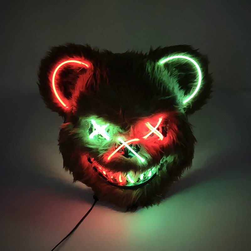 هالوين تضيء الرعب الحيوان قناع - مراجعة Led Purge Mask Halloween وسعره