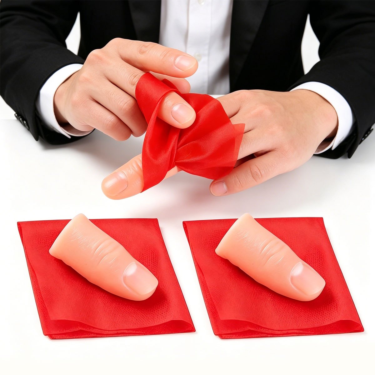3 مجموعات من مجموعة سكارف-فاني - مراجعة Thumb Tip Magic Trick Set وسعره