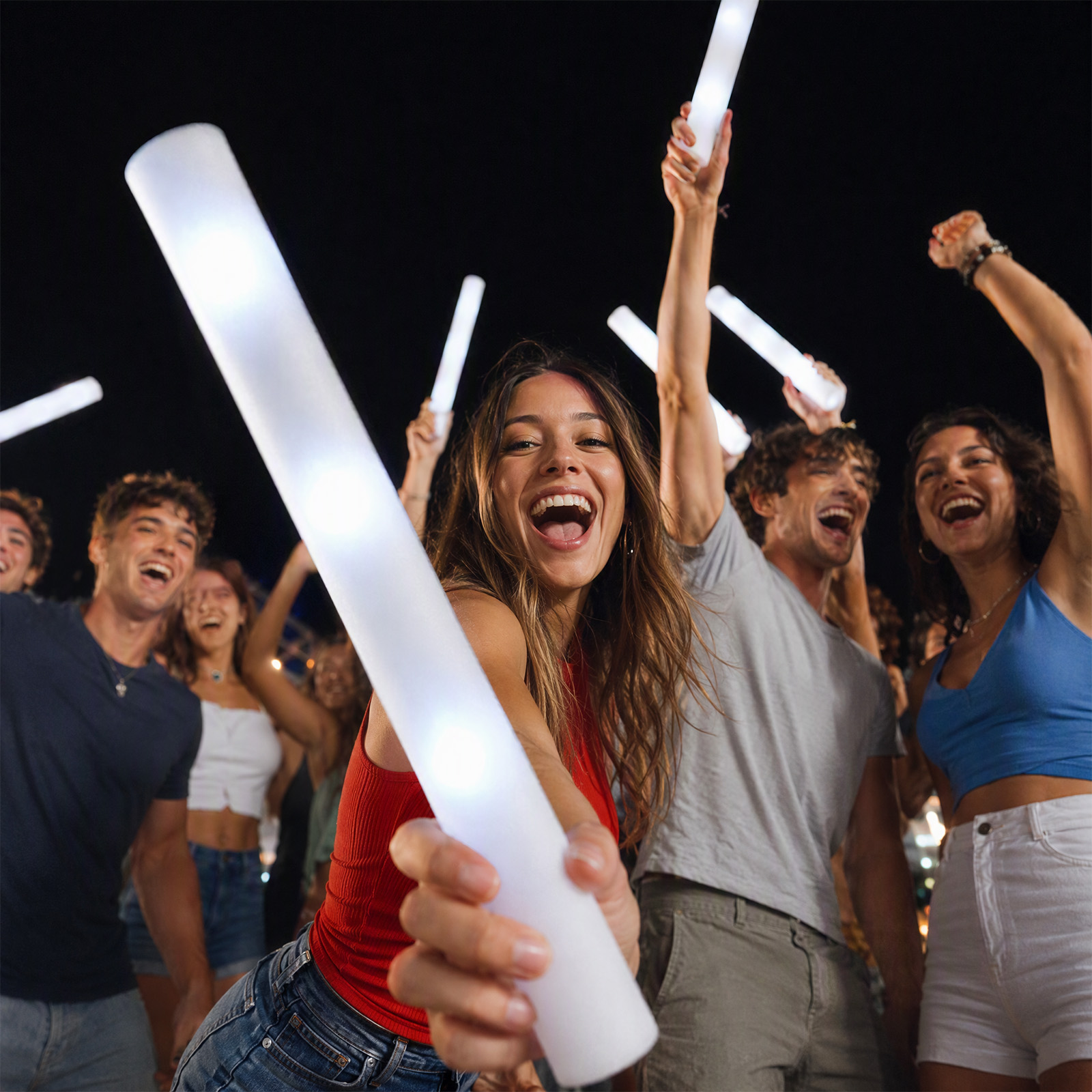 عصي إضاءة LED بيضاء قابلة لإعا - مراجعة Flashing Led Foam Sticks Party وسعره