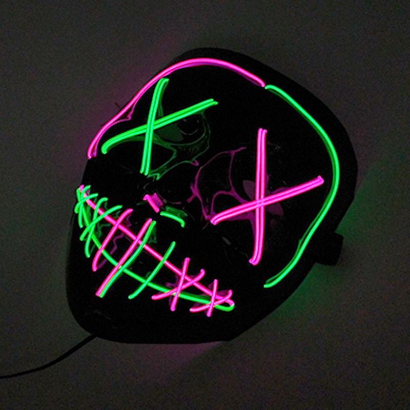 اللاسلكية الفلورس مختلط الألوا - مراجعة Led Purge Mask Halloween وسعره