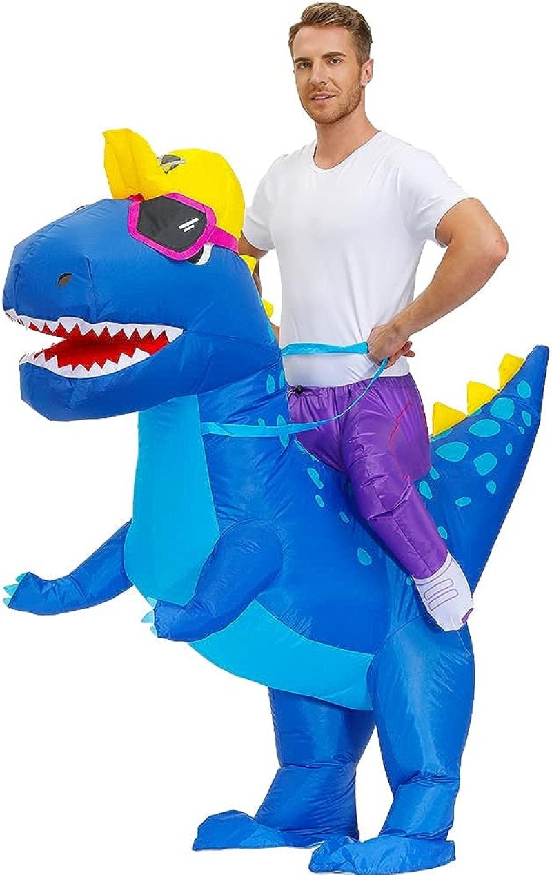 زي ديناصور قابل للنفخ للبالغين - مراجعة Inflatable Dinosaur Costume Adult وسعره